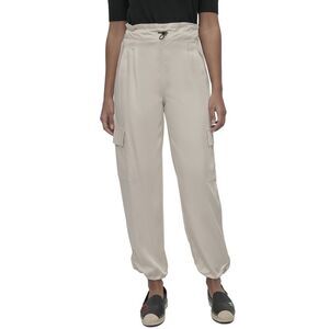 Dkny Womens  High Waist Soft Cargo Pant, Tan